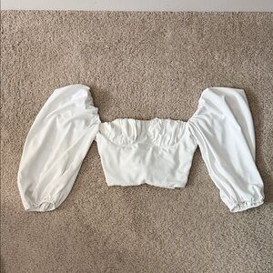 White Puff Sleeve Top